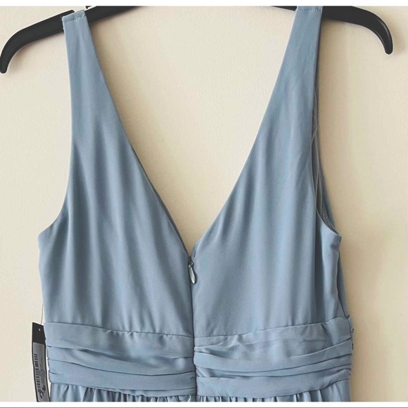 Lulu’s Blue V-Neck Chiffon Gown - NEW w/ TAGS - Picture 6 of 6